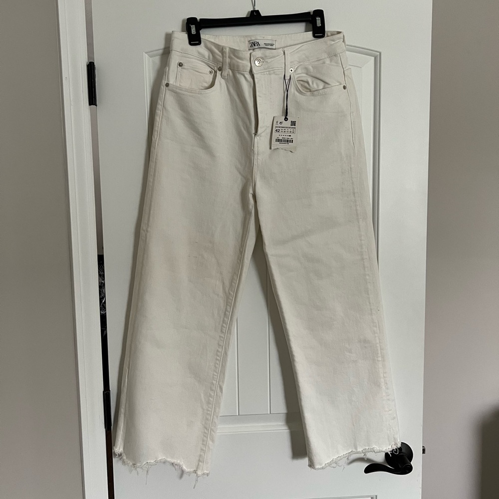 Zara wide leg cropped jeans